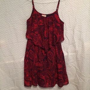 Spaghetti strapped dress with front drape